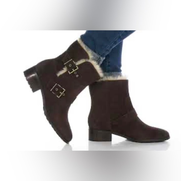 Cole Haan Shoes - Cole Haan Newburg Neela Womens Suede Double Buckle Booties Waterproof